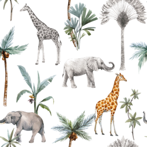 Kinderkamer | Elephants and giraffes