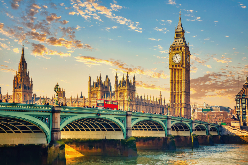 Big Ben en Westminster Bridge in Londen