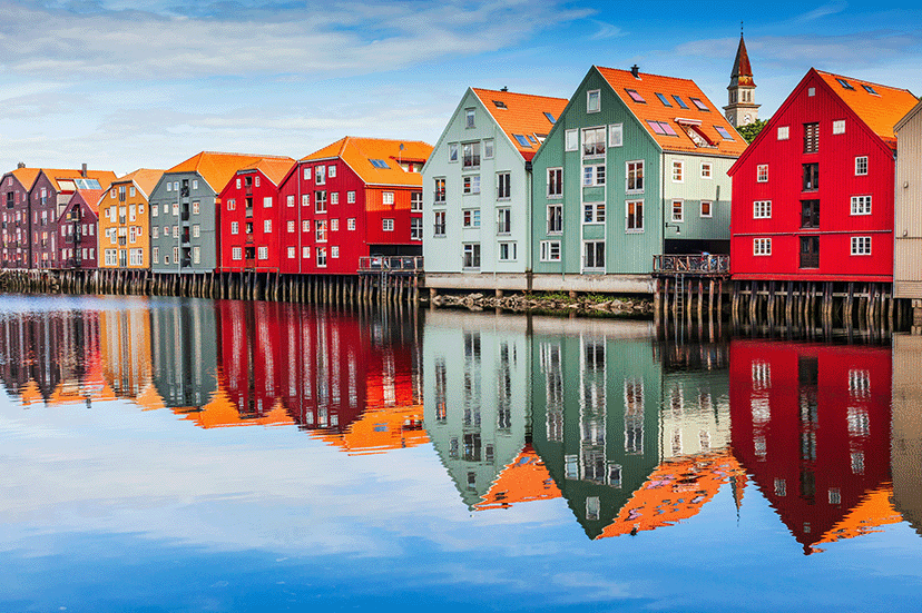 Colorful houses in Norway