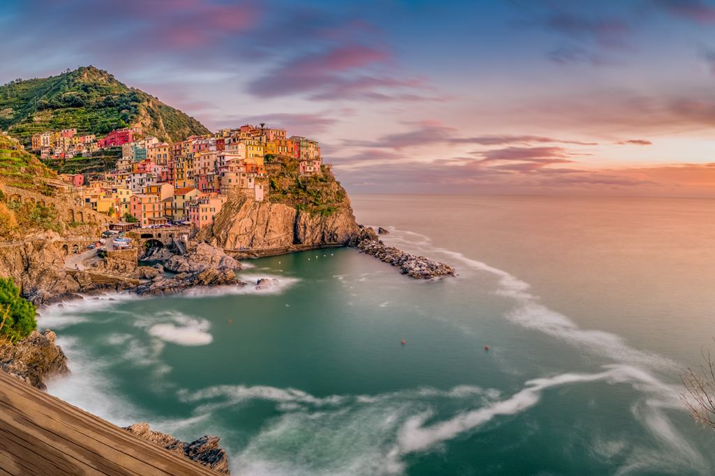 Manarola village at sunset, Italy