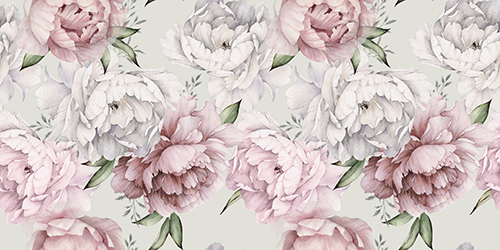 Woonkamer | Aquarel peonies