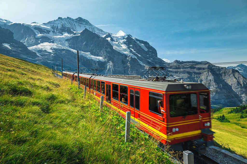 Mountain railroad in Switzerland