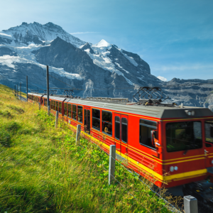 Mountain railroad in Switzerland