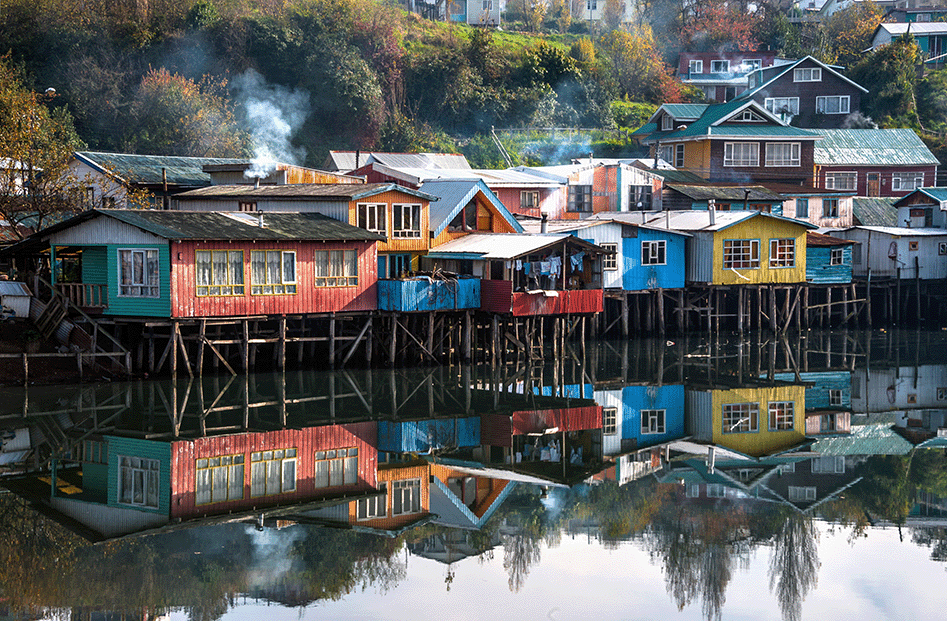 Palafitos houses, Chile