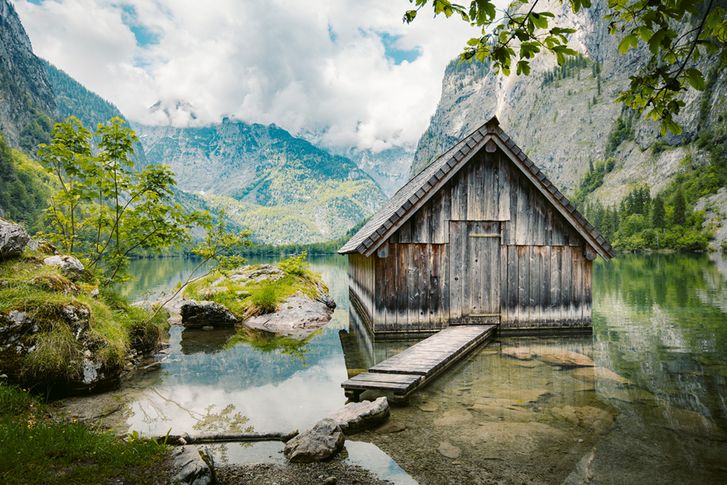 Boathouse in national park Berchtesgadener, Germany