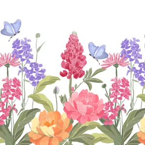 Goedkoop, Fotobehang, bloemen, Waterkleuren,