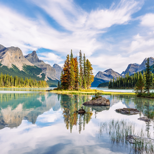 Fotobehang-Jasper-National-Park-Uitzicht-op-Spirit-Island