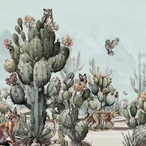 fotobehang-design-Woestijndieren-tussen-de-cactussen